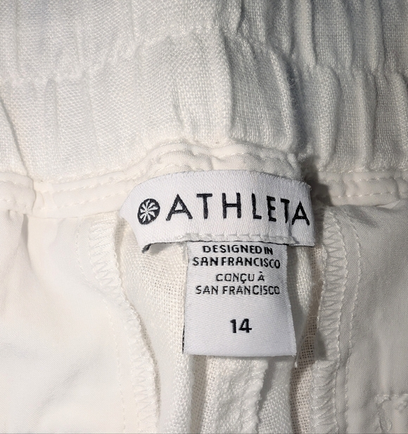 Athleta Linen Pants Retreat Linen High Rise Wide Leg Pant Women's size 14 - Picture 7 of 11